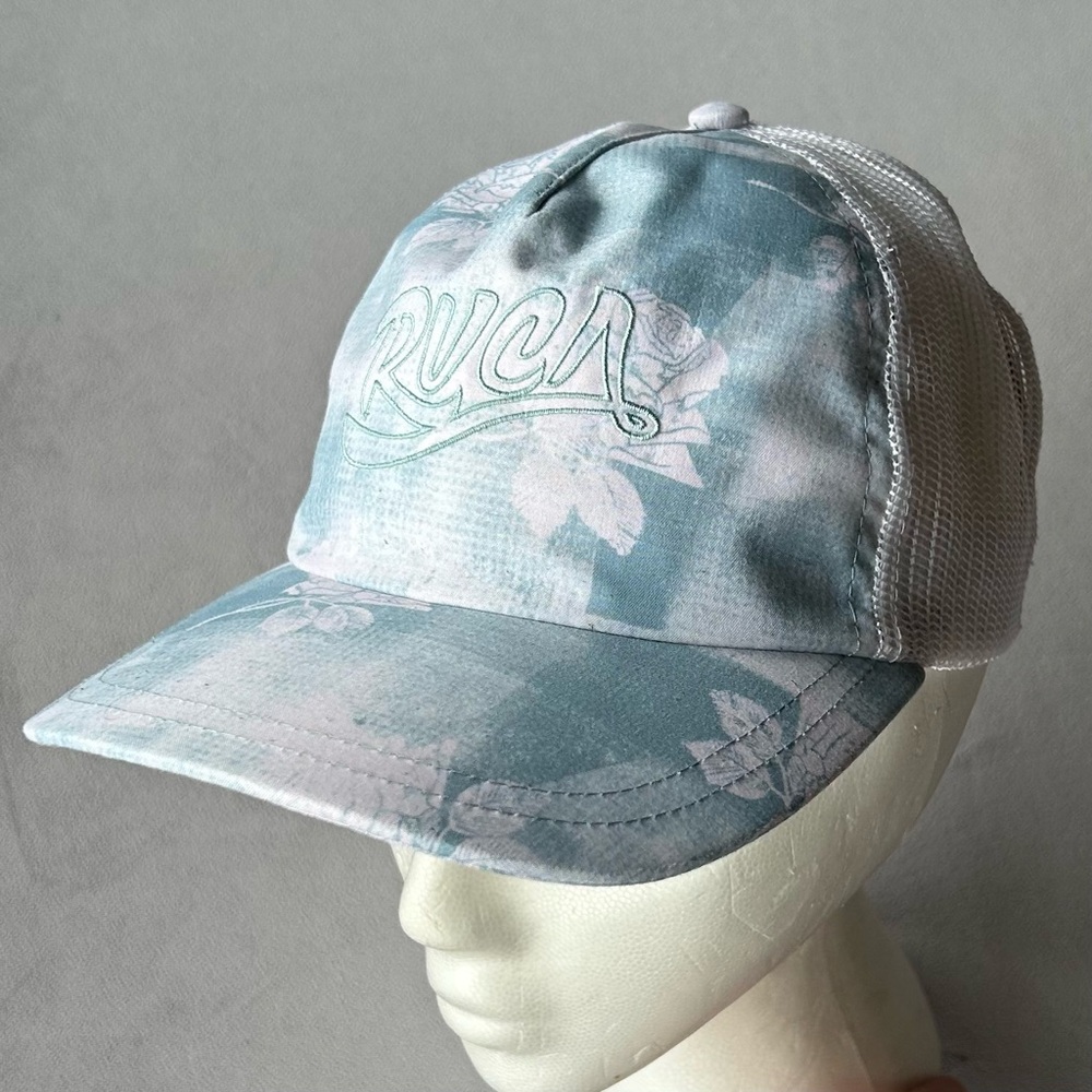 RVCA ~ Blue and White Floral Trucker Baseball Cap ~ Youth Size
